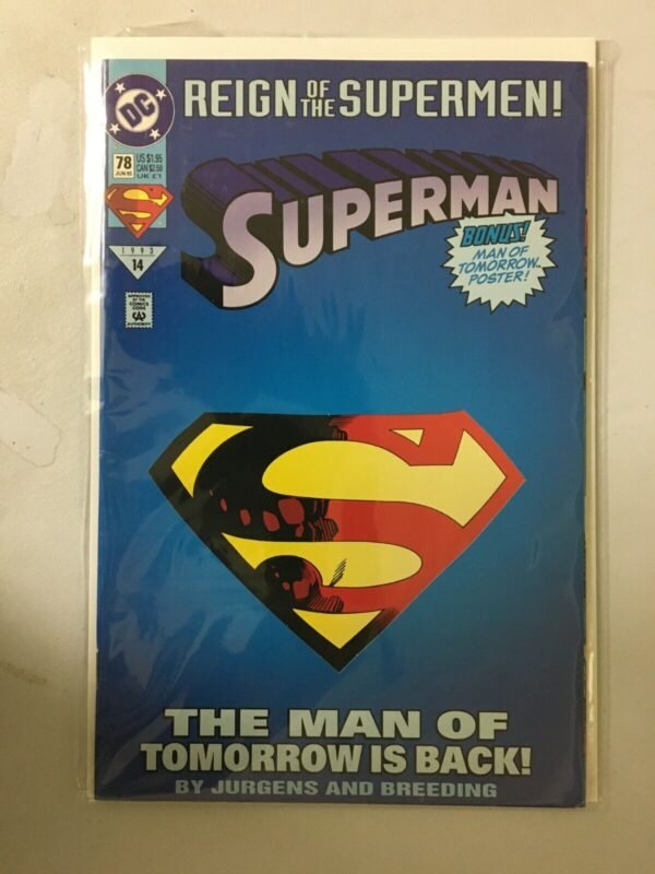 Superman #78 Direct 2nd Series DC 6.0 FN (1993)