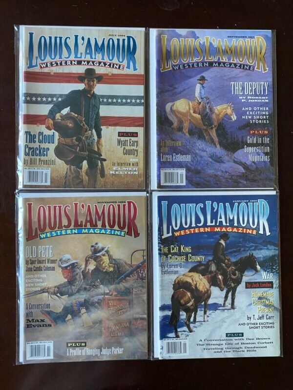 Louis L'Amour Western Magazine lot 10 different issues avg 7.0 FN VF (1994-95)