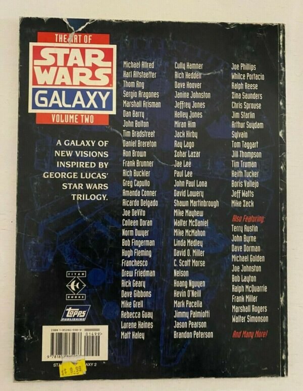 Art of Star Wars Galaxy #2 Topps 4.0 VG price tag on rear (1994)